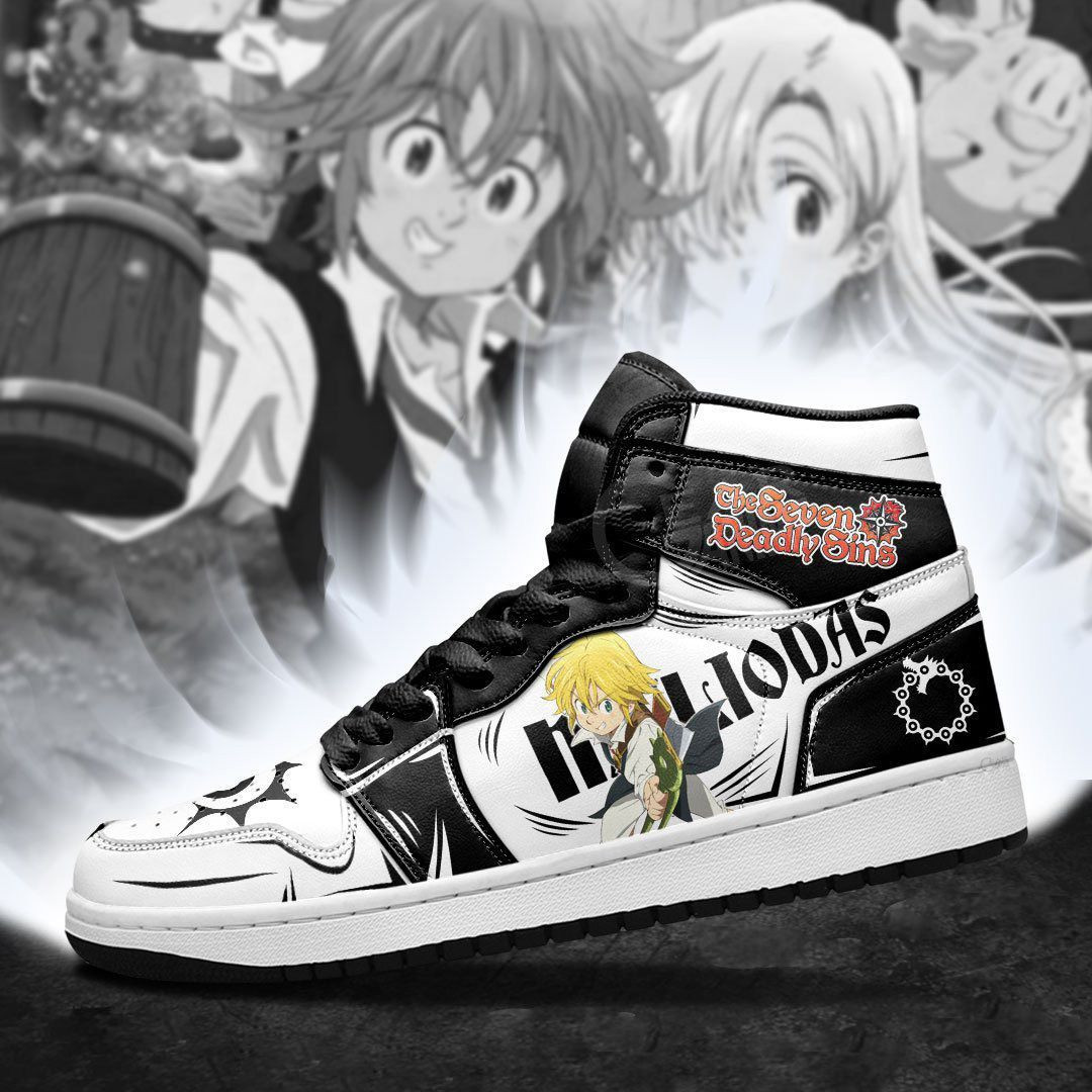 Meliodas Seven Deadly Sins Anime 1 High Top Air Jordan Sneaker, Air Jordan Hightop
