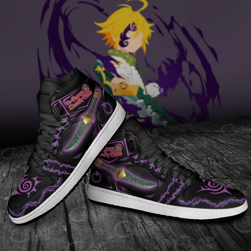 Meliodas Sword JD1s Sneakers Seven Deadly Sins Anime Shoes, Air Jordan Hightop