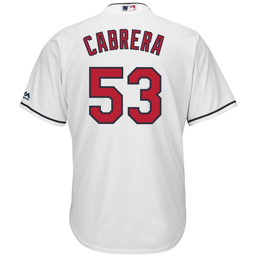 Melky Cabrera Cleveland Indians Majestic Home Official Cool Base Player Stitched Jersey – White