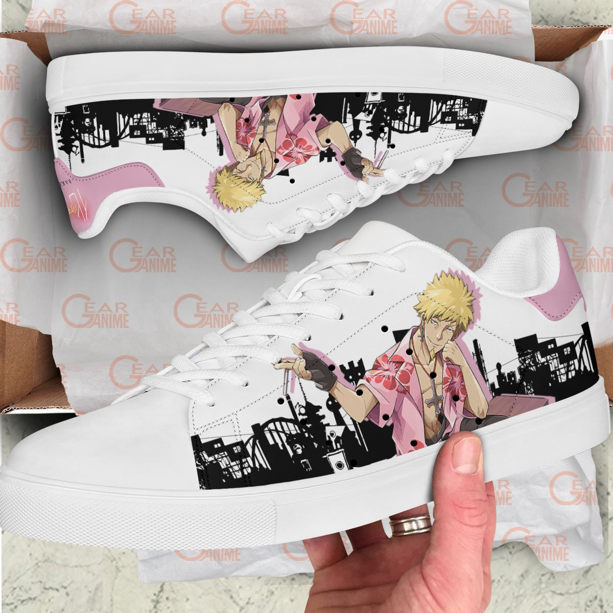 Meme Oshino Skate Sneakers Custom Anime Bakemonogatari Shoes
