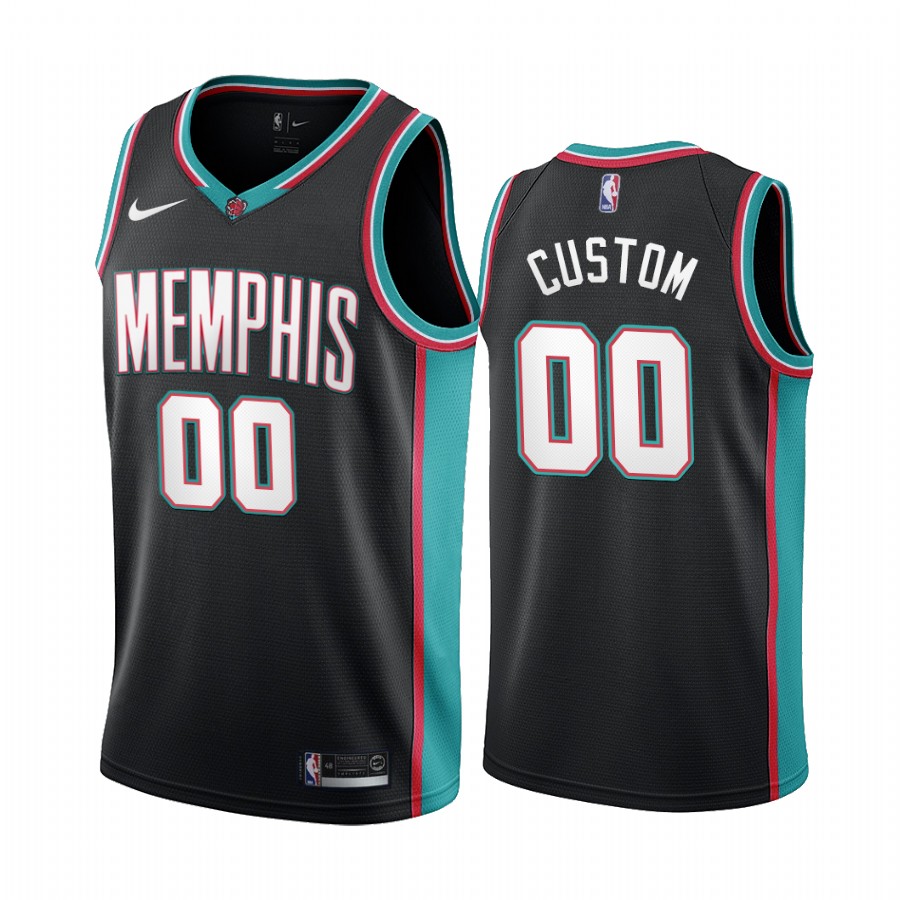 Memphis Grizzlies #00 Custom 20th Season Classic Black Jersey