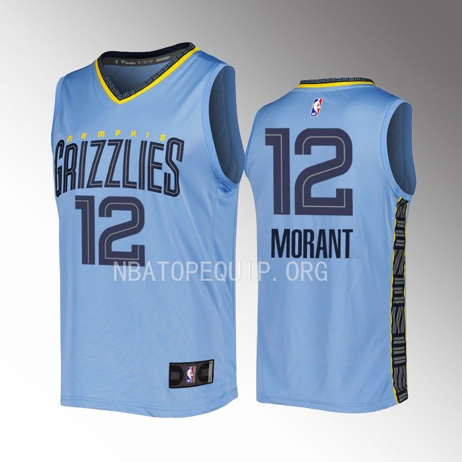 Memphis Grizzlies #12 Ja Morant Statement Edition Jersey 2022-23 Fast Break Blue