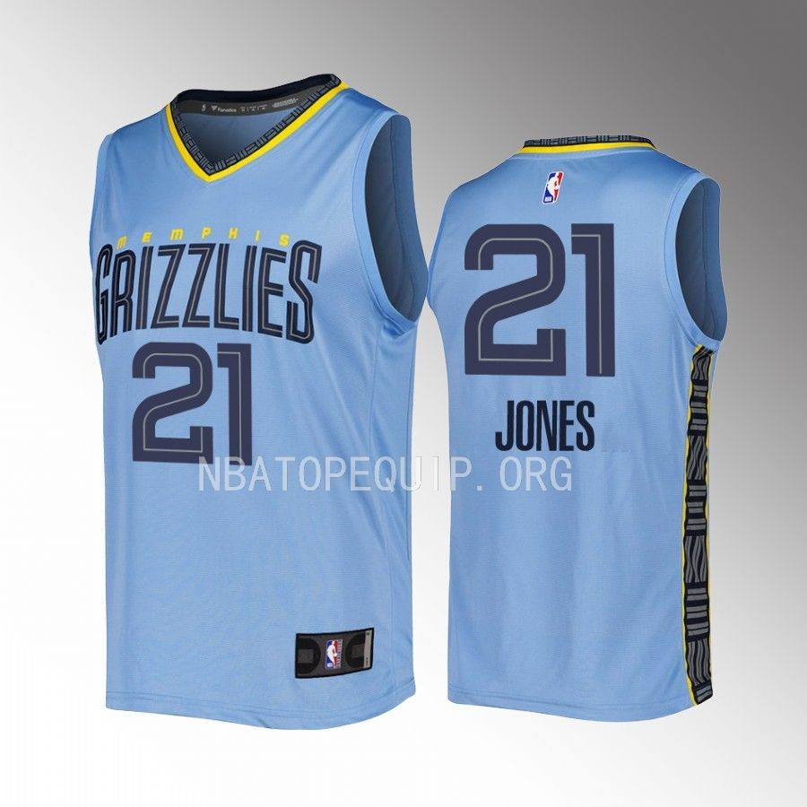 Memphis Grizzlies #21 Tyus Jones Statement Edition Jersey 2022-23 Fast Break Blue