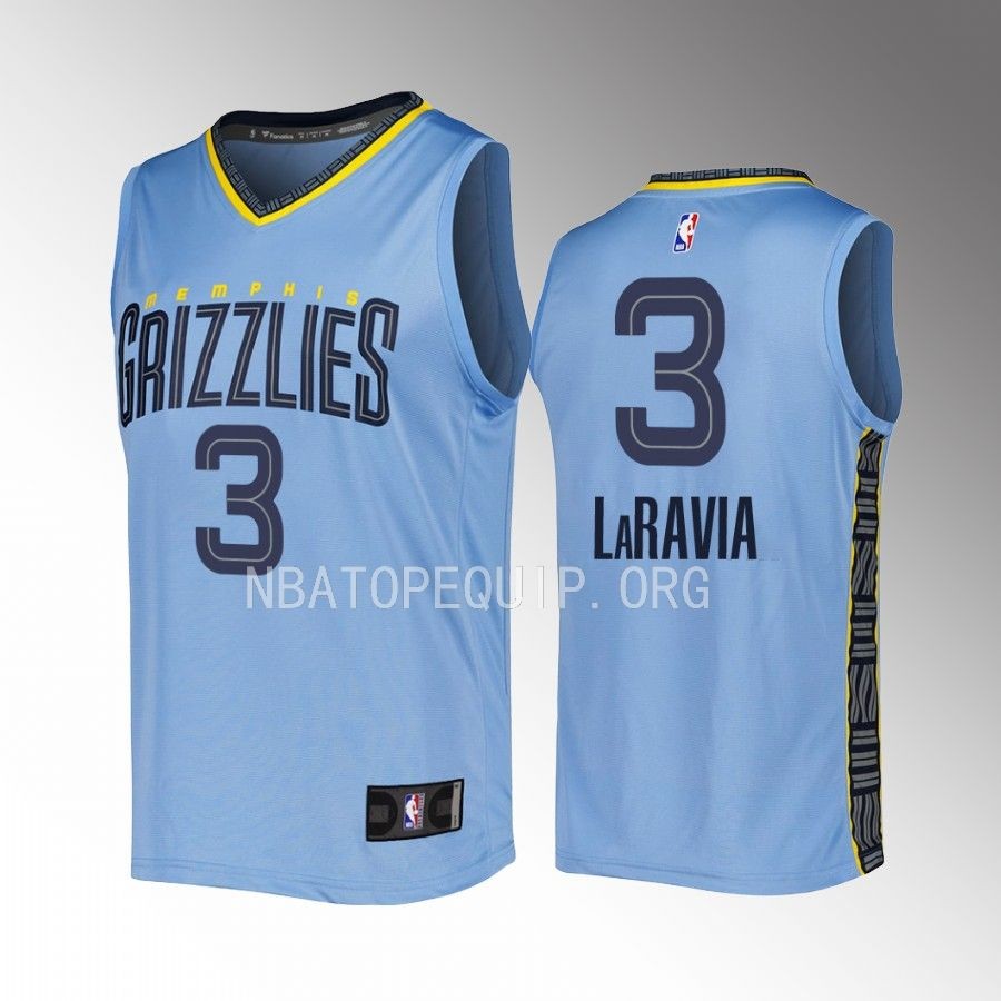 Memphis Grizzlies #3 Jake LaRavia Statement Edition Jersey 2022-23 Fast Break Blue