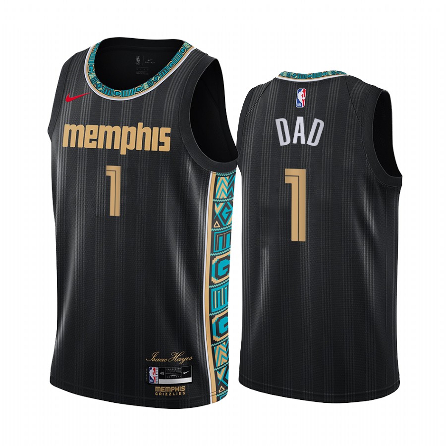Memphis Grizzlies 2021 Fathers Day Black No.1 Dad Jersey