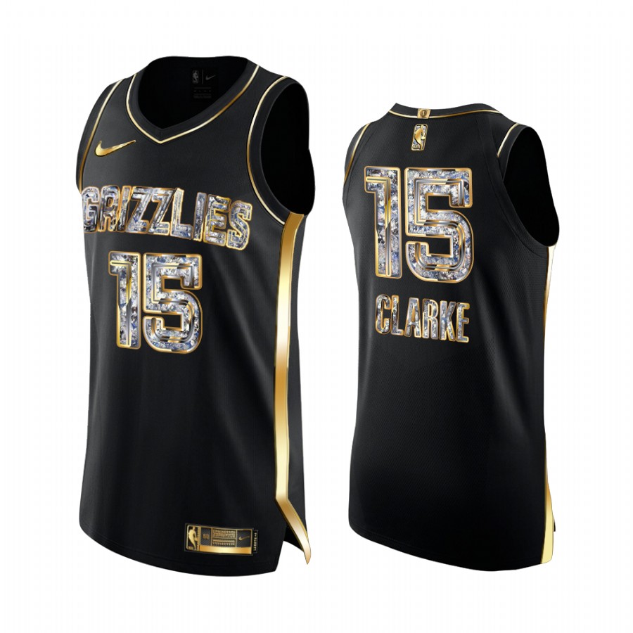 Memphis Grizzlies Brandon Clarke Black Diamond Edition Jersey 2022 NBA Playoffs #15