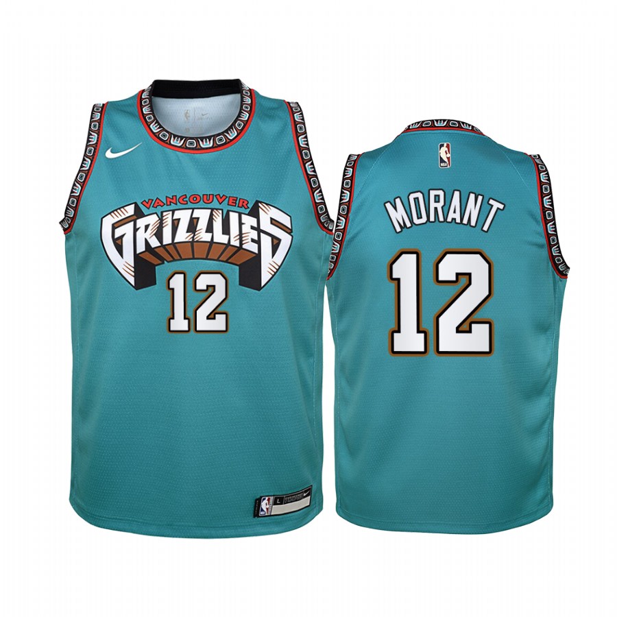 Memphis Grizzlies Ja Morant 2019-20 youth Hardwood Classics Teal Jersey