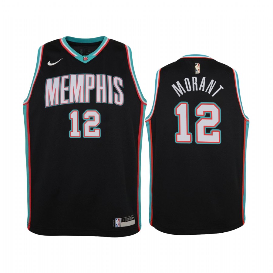 Memphis Grizzlies Ja Morant 2020-21 Hardwood Classics Black Youth Jersey #12