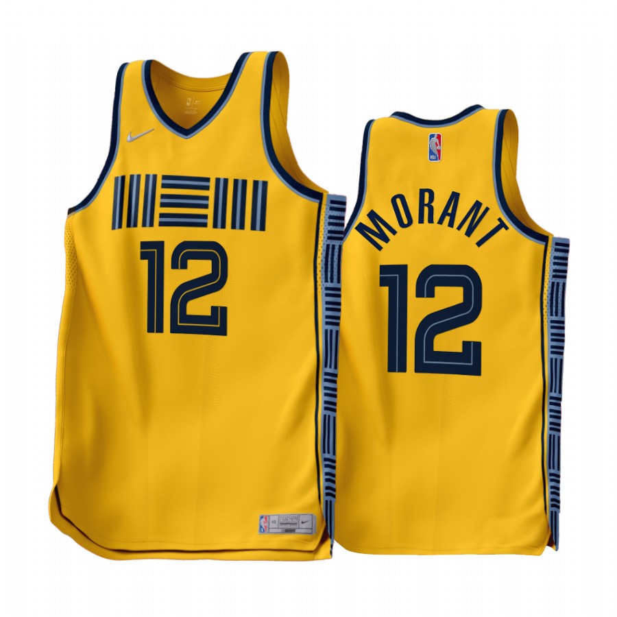 Memphis Grizzlies Ja Morant 2022-23 Earned Edition Gold #12 Jersey