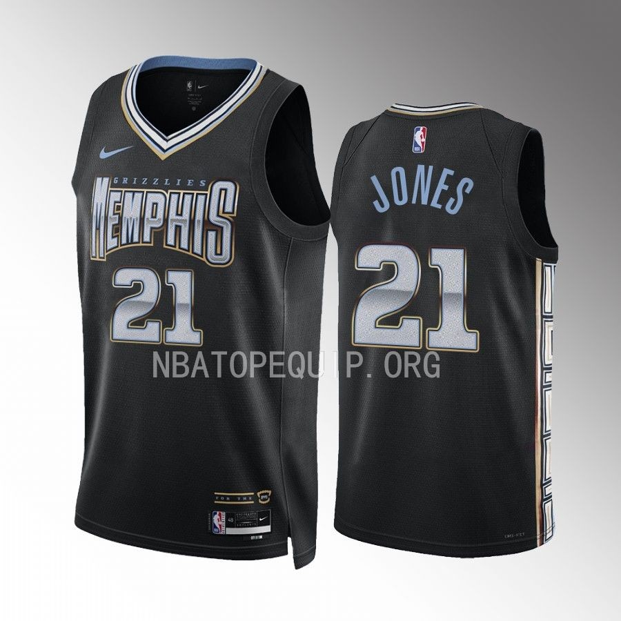 Memphis Grizzlies Tyus Jones 2022-23 City Edition Black #21 Jersey Swingman