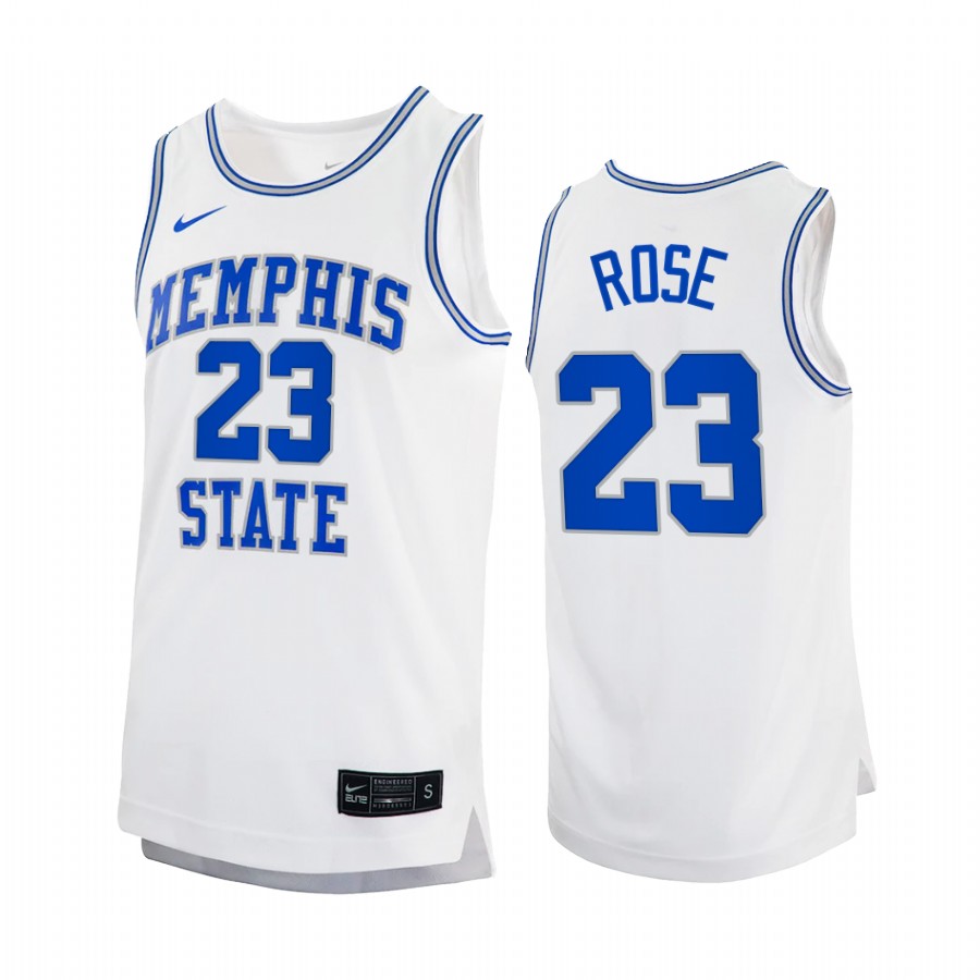 Memphis Tigers Derrick Rose Jersey Retro White Alumni Uniform