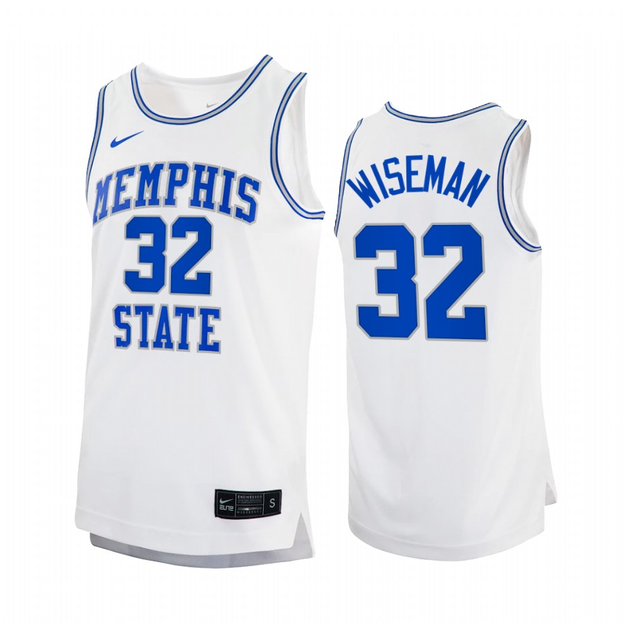 Memphis Tigers James Wiseman Jersey Retro White Alumni Uniform