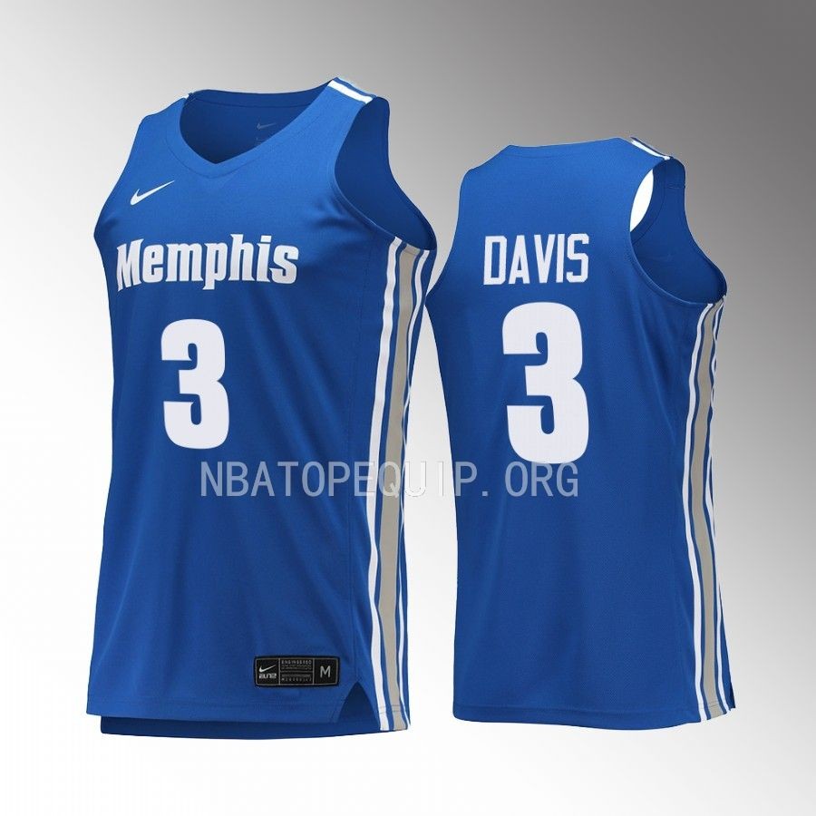 Memphis Tigers Kendric Davis Jersey College Royal Uniform