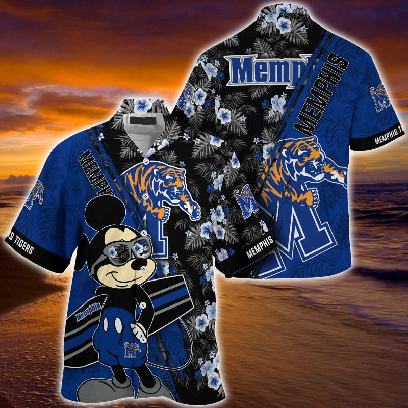 Memphis Tigers NCAA Summer Hawaiian Shirt Mickey And Floral Pattern