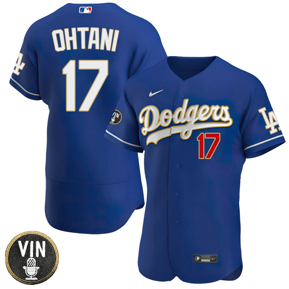 Mens Shohei Ohtani Los Angeles Dodgers Vin Scully Patch Flex Base Royal  Jersey - All Stitched