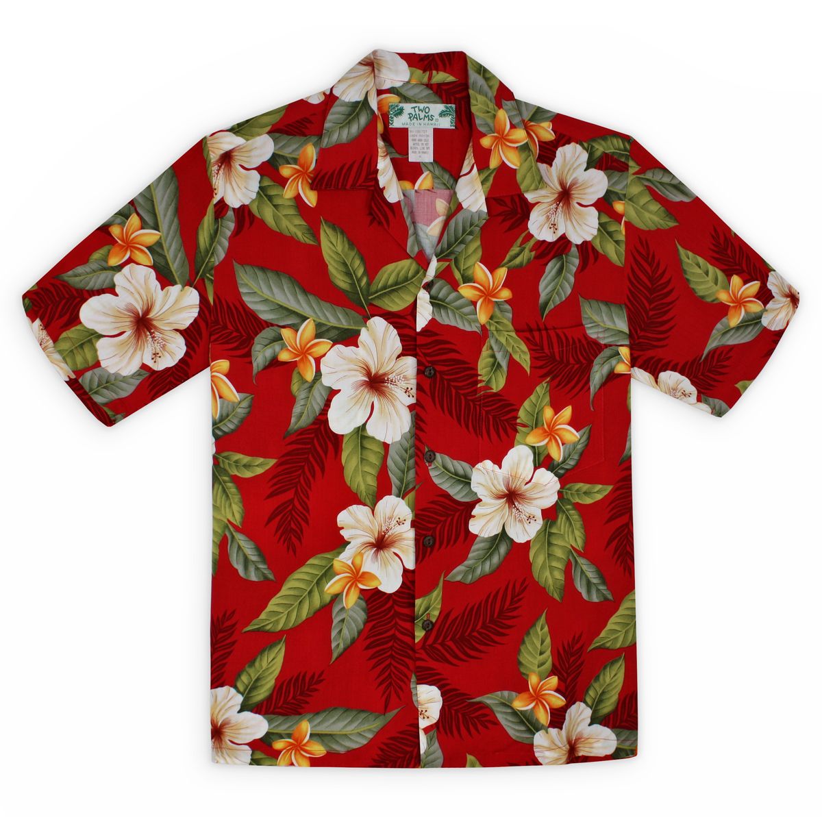 Men’S Hawaiian Flowers Shirt Tahitian Magic Red