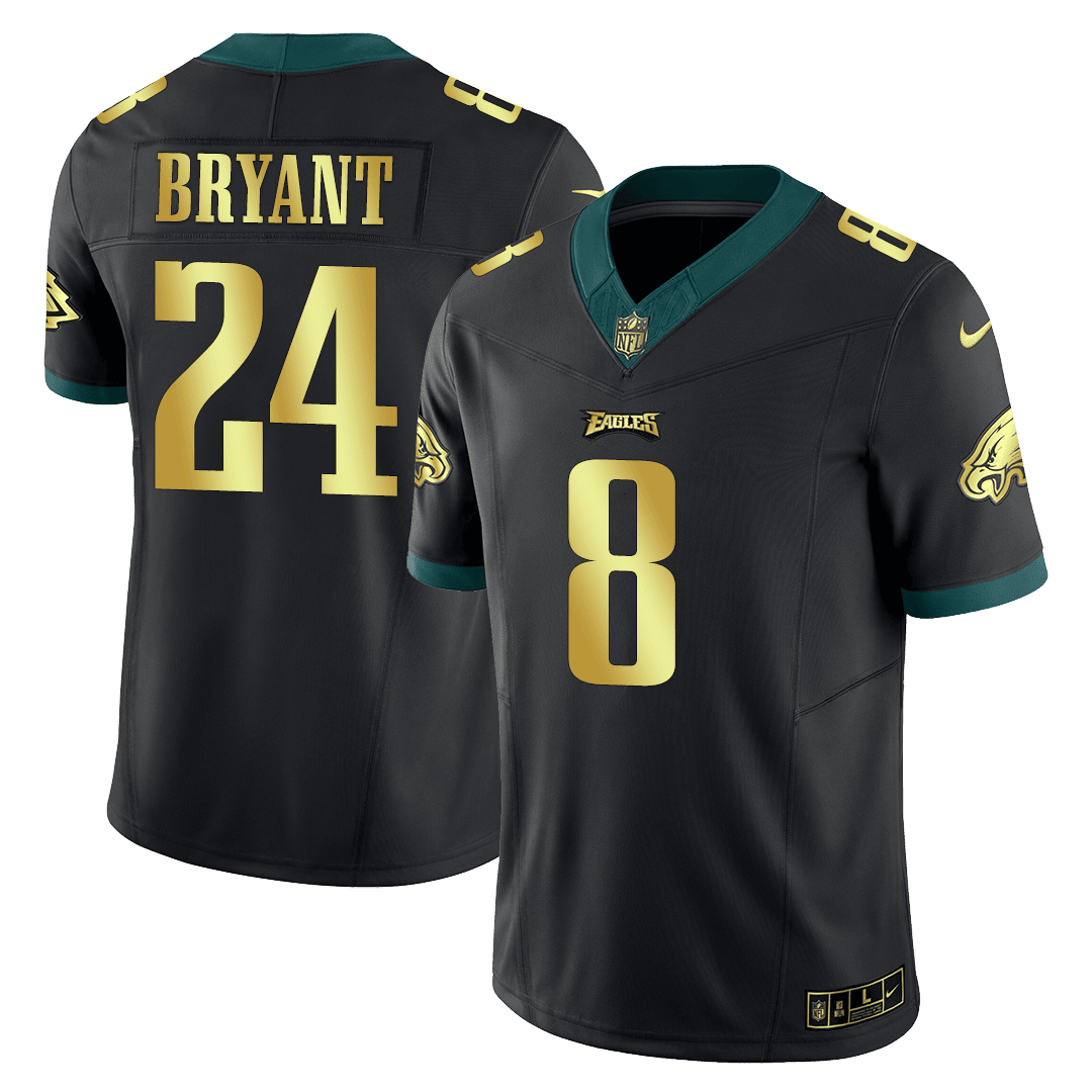 Men�s Philadelphia Eagles Kobe Bryant Black Gold Black Gold Trim Jersey - All Stitched