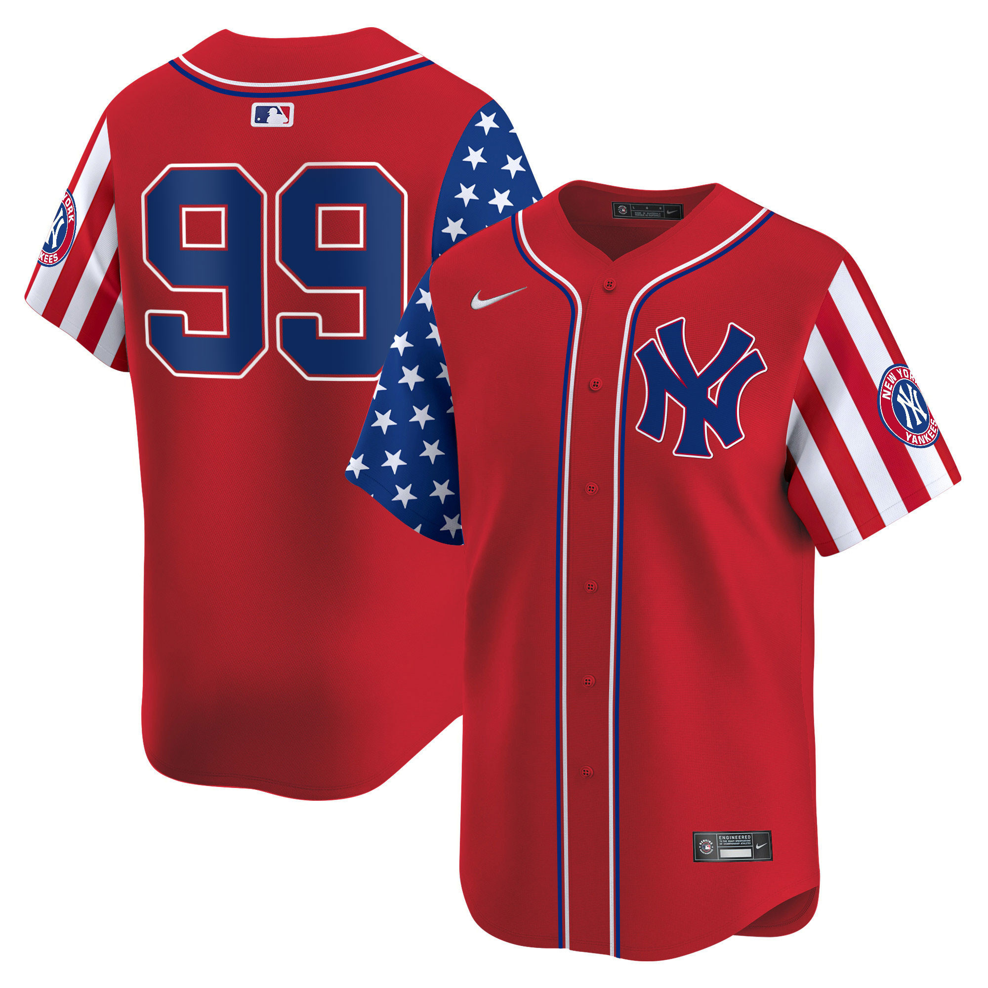 Men Aaron Judge New York Yankees 2024 Independence Day Vapor Premier Limited Red Jersey - All Stitched