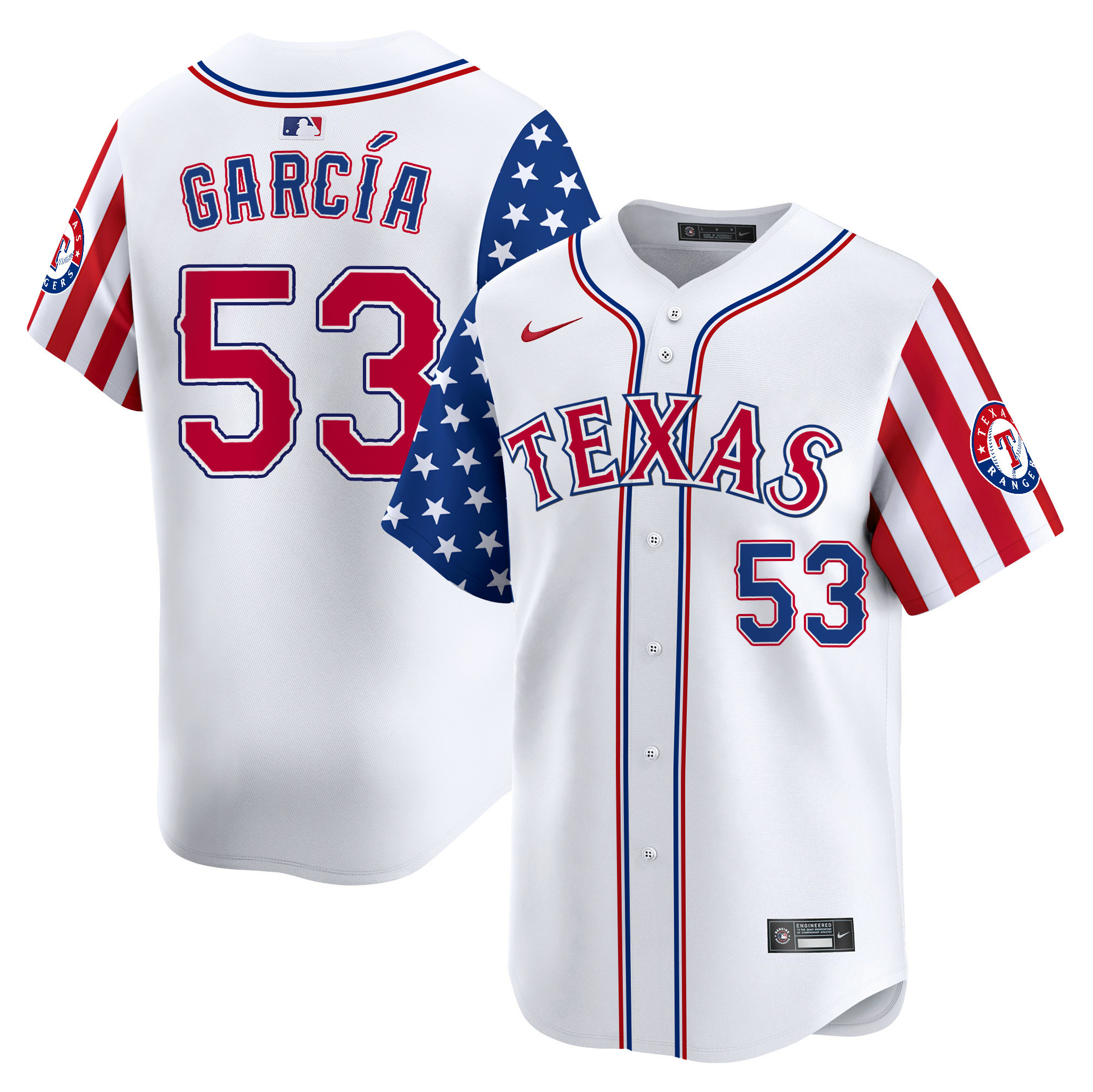 Men Adolis Garcia Texas Rangers 2024 Independence Day Vapor Premier Limited Jersey V2 - All Stitched