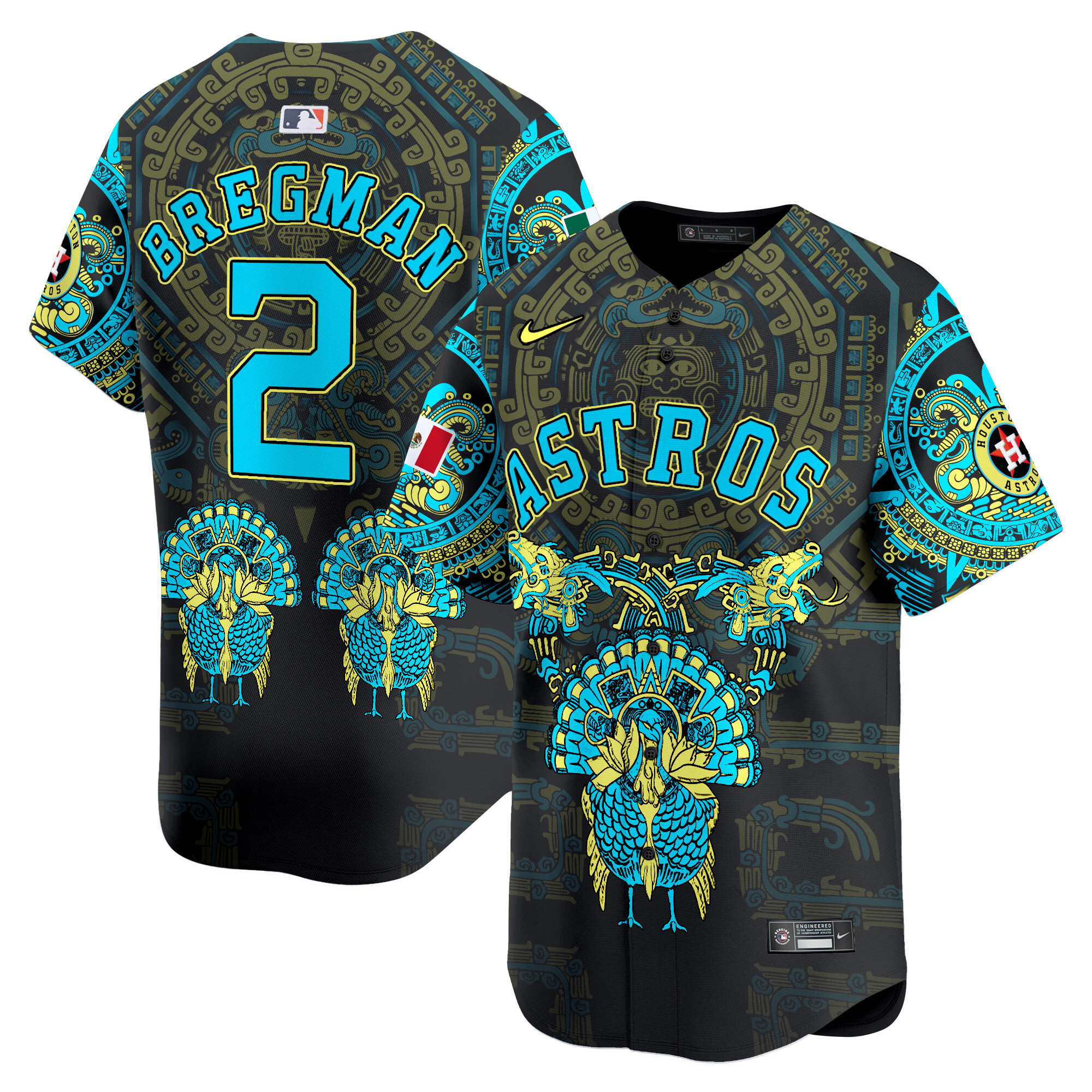 Men Alex Bregman Houston Astros Mexico Aztec Vapor Premier Limited Jersey - Printed
