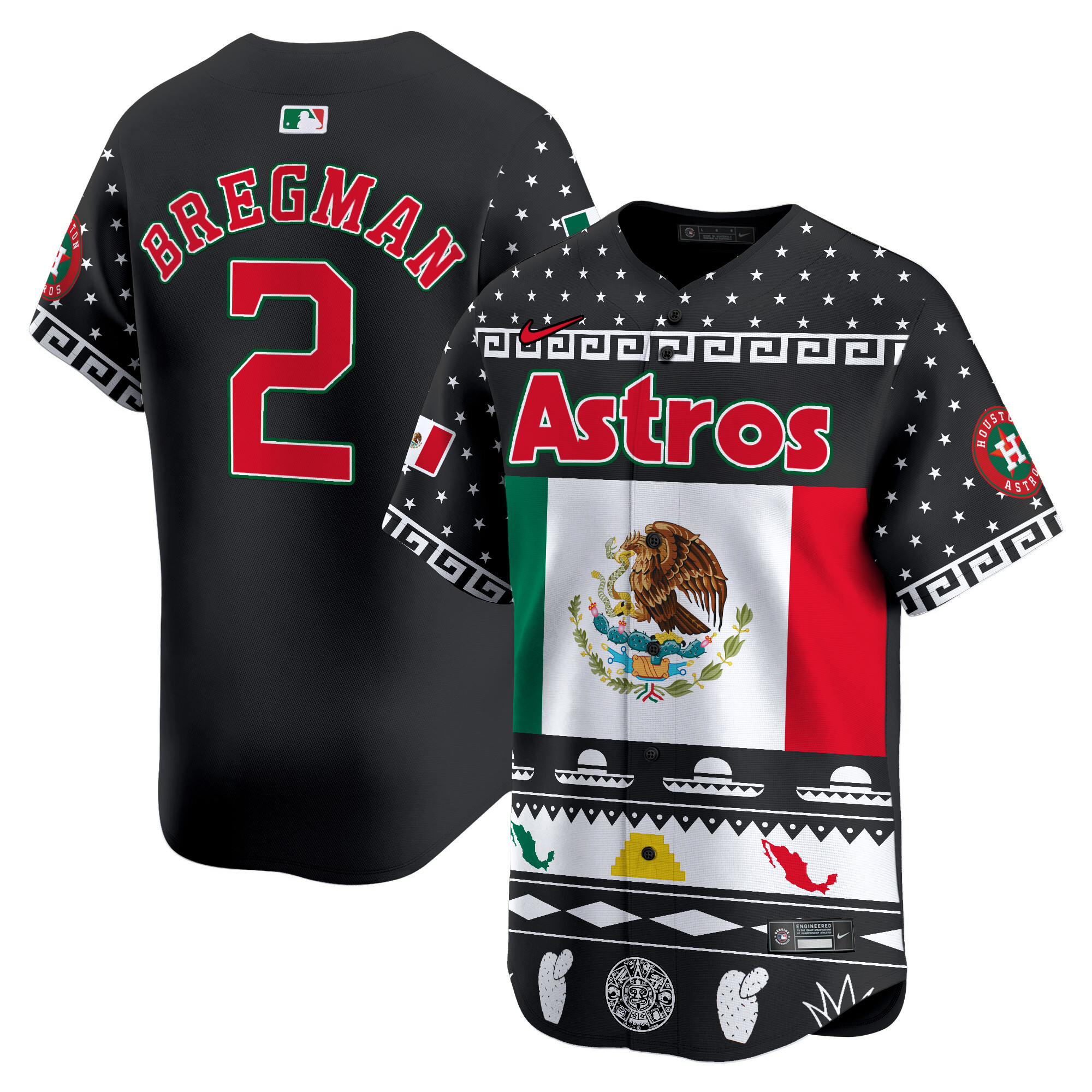 Men Alex Bregman Houston Astros Mexico Aztec Vapor Premier Limited Jersey V2 - Printed
