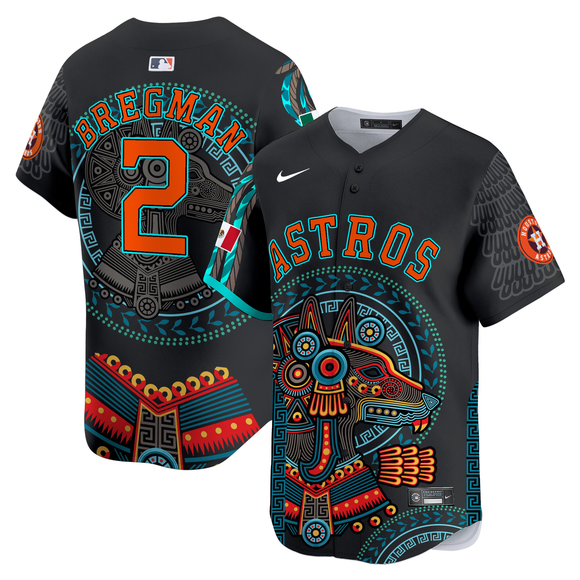 Men Alex Bregman Houston Astros Mexico Xoloitzcuintle Aztec Vapor Premier Limited Jersey - Printed