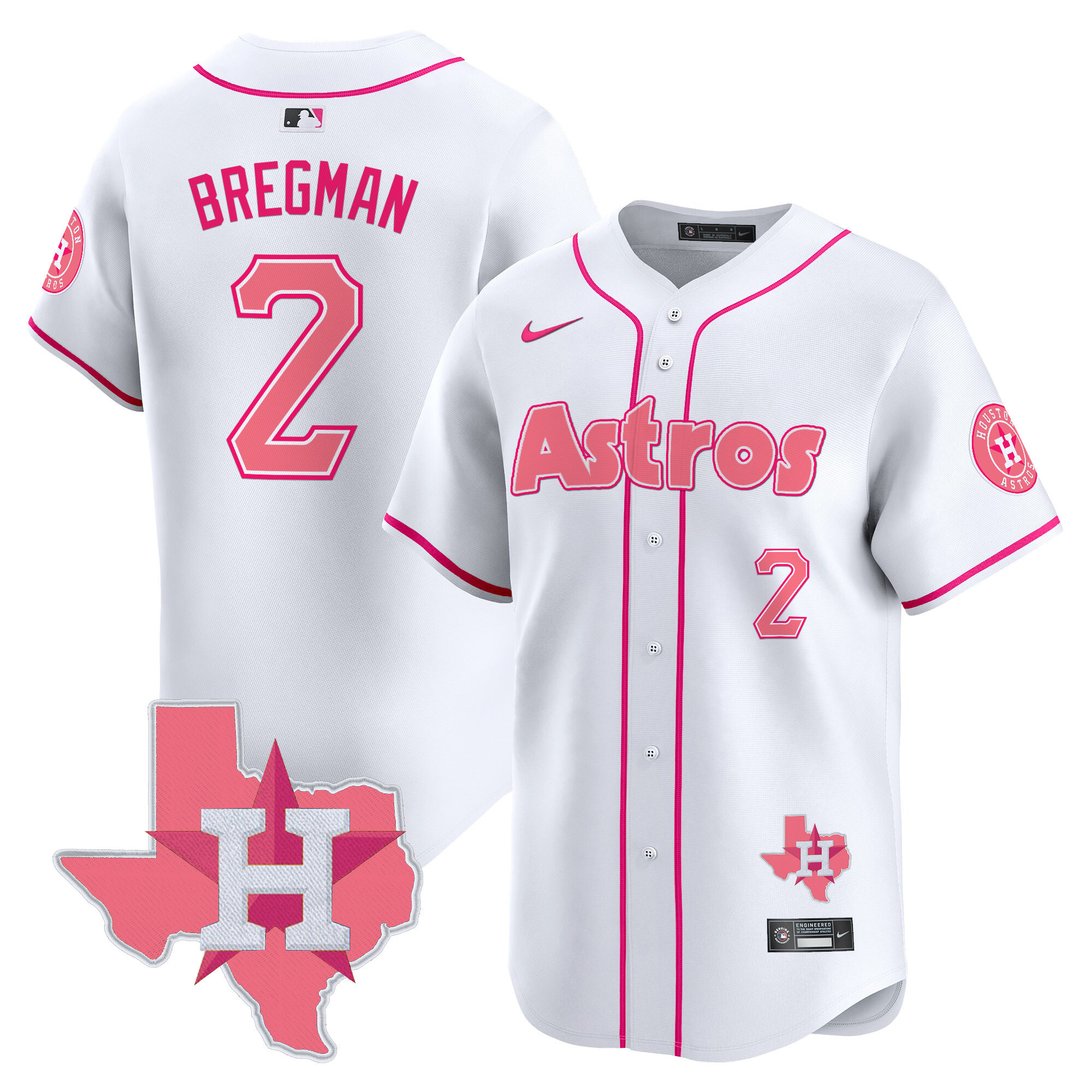 Men Alex Bregman Unisex Houston Astros Bubblegum Pink Vapor Premier Limited Jersey V3 - All Stitched