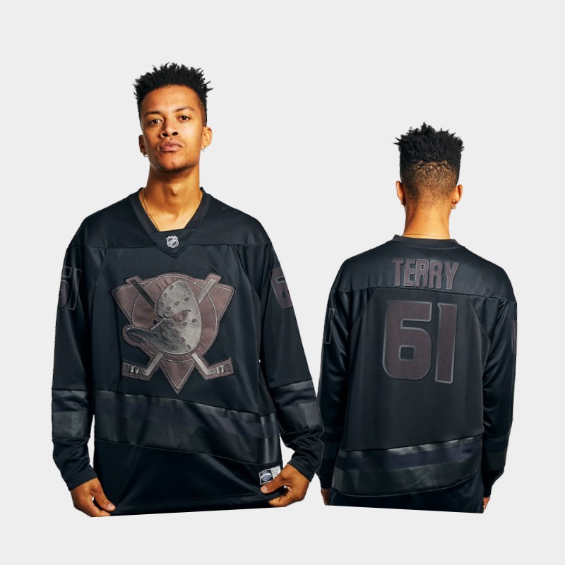 Men Anaheim Ducks Troy Terry #61 Majestic Athletic Black 2021 Jersey