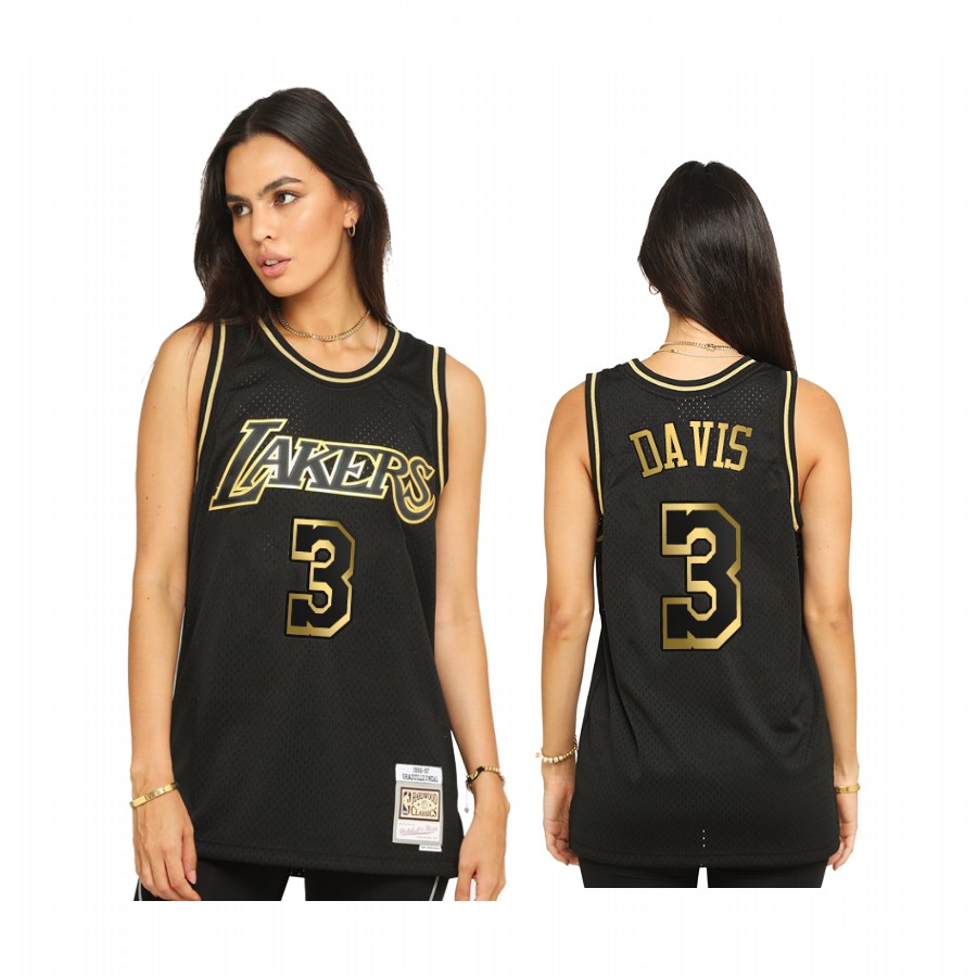 Men Anthony Davis Los Angeles Lakers 2021 Hardwood Classics Black Jersey Limited Allocation