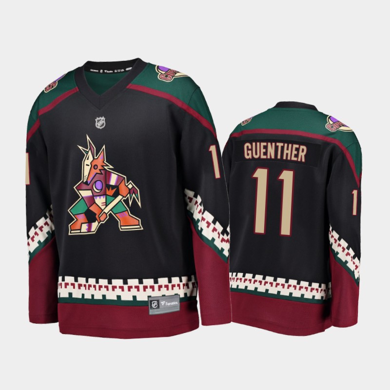 Men Arizona Coyotes Dylan Guenther #11 Alternate Black 2021 NHL Draft Jersey