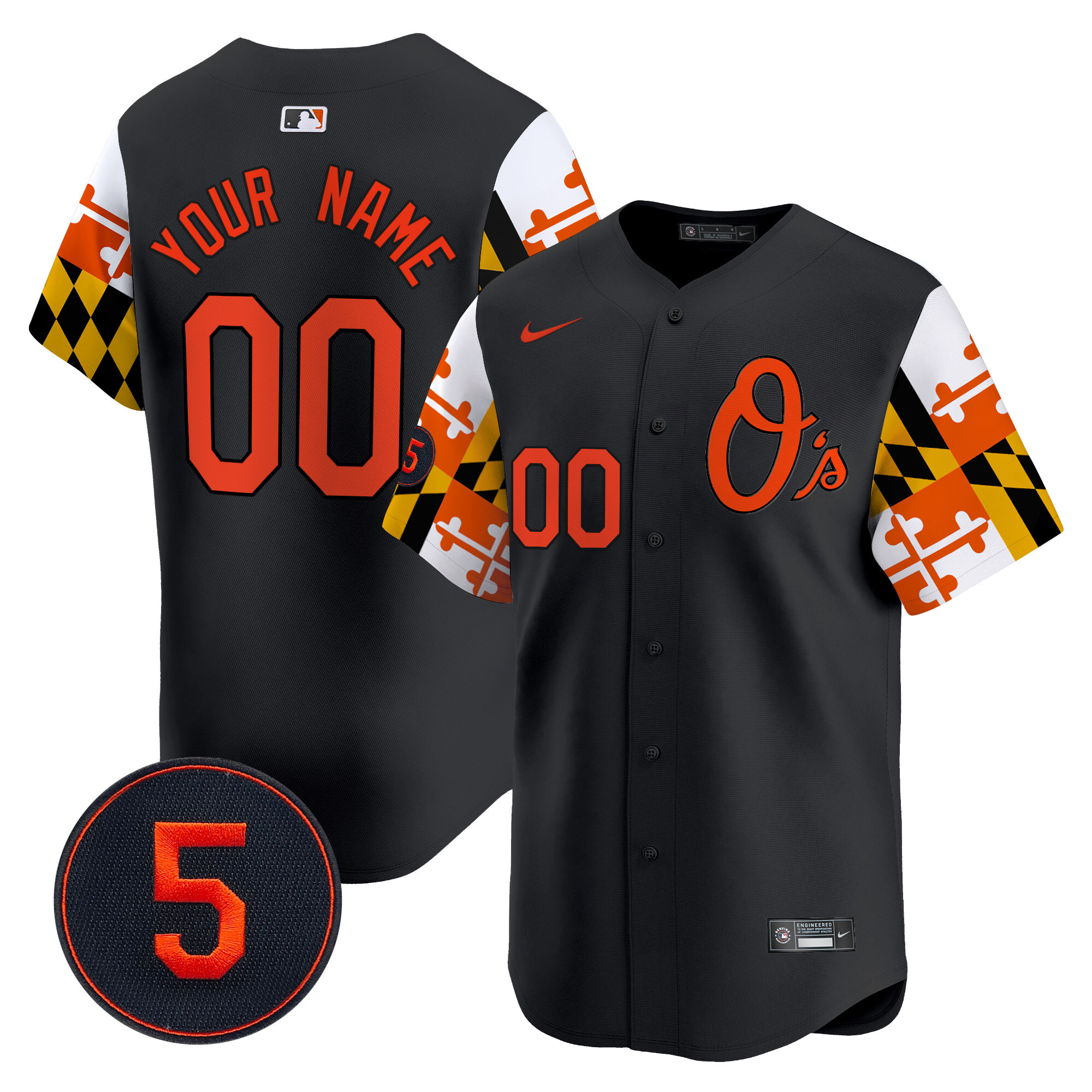 Men Baltimore Orioles Robinson Patch Vapor Premier Limited Custom Black Jersey V5 - All Stitched