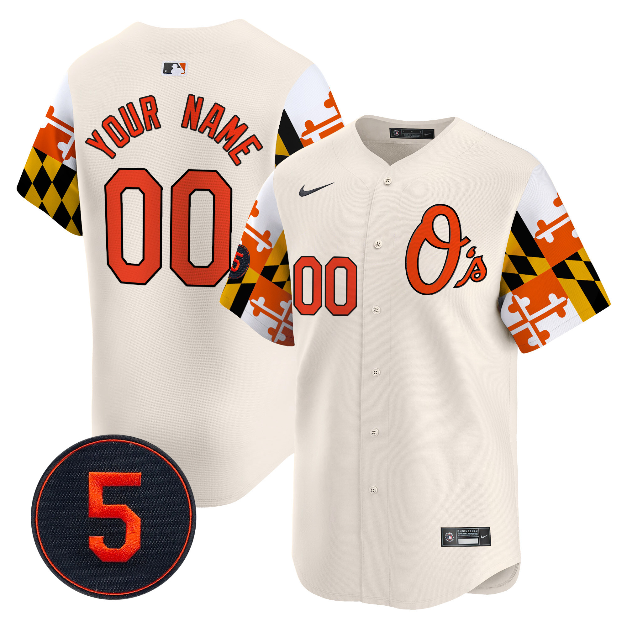 Men Baltimore Orioles Robinson Patch Vapor Premier Limited Custom Cream Jersey V5 - All Stitched