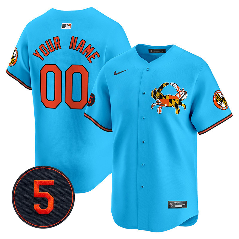 Men Baltimore Orioles Robinson Patch Vapor Premier Limited Custom Light Blue Jersey V3 - All Stitched