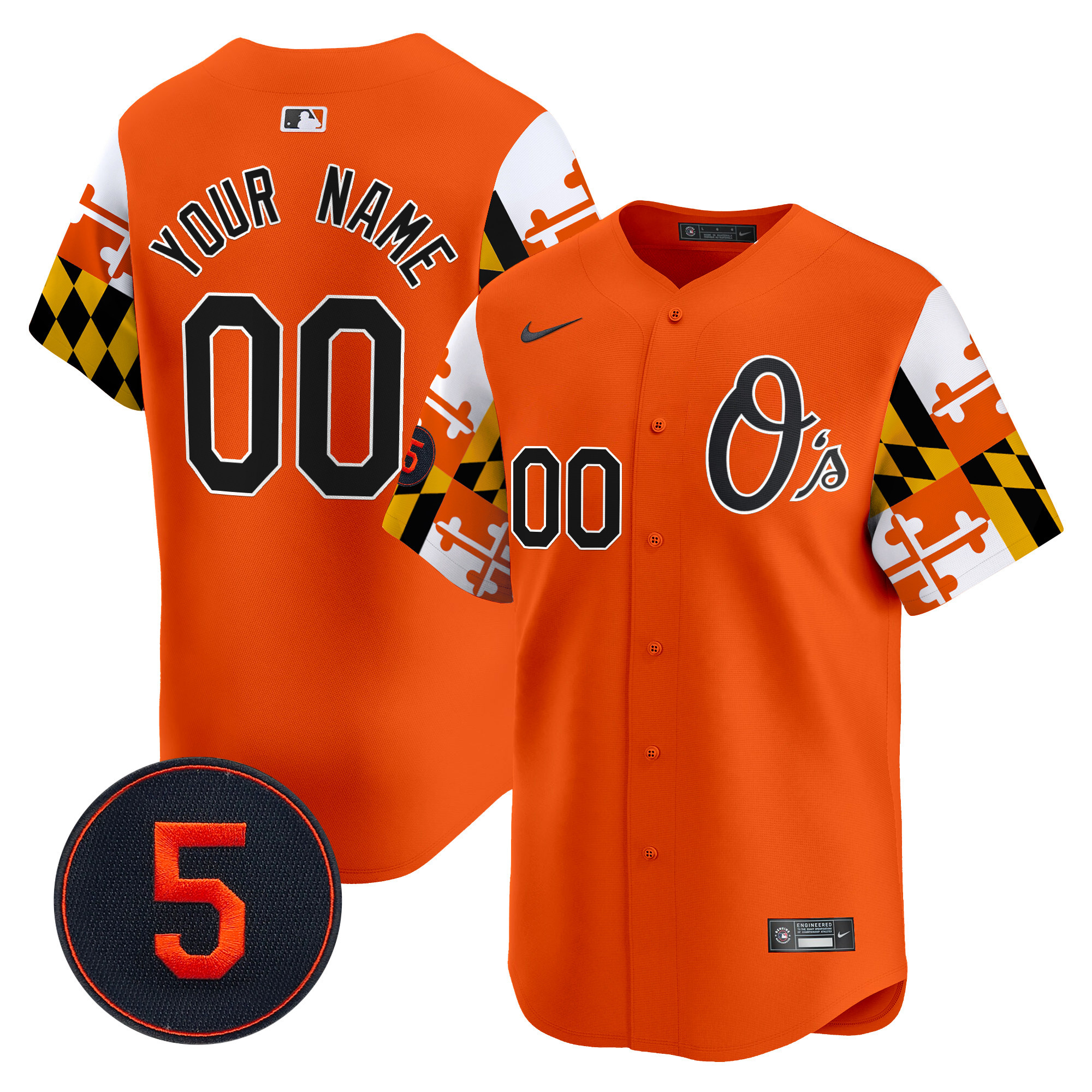 Men Baltimore Orioles Robinson Patch Vapor Premier Limited Custom Orange Jersey V5 - All Stitched