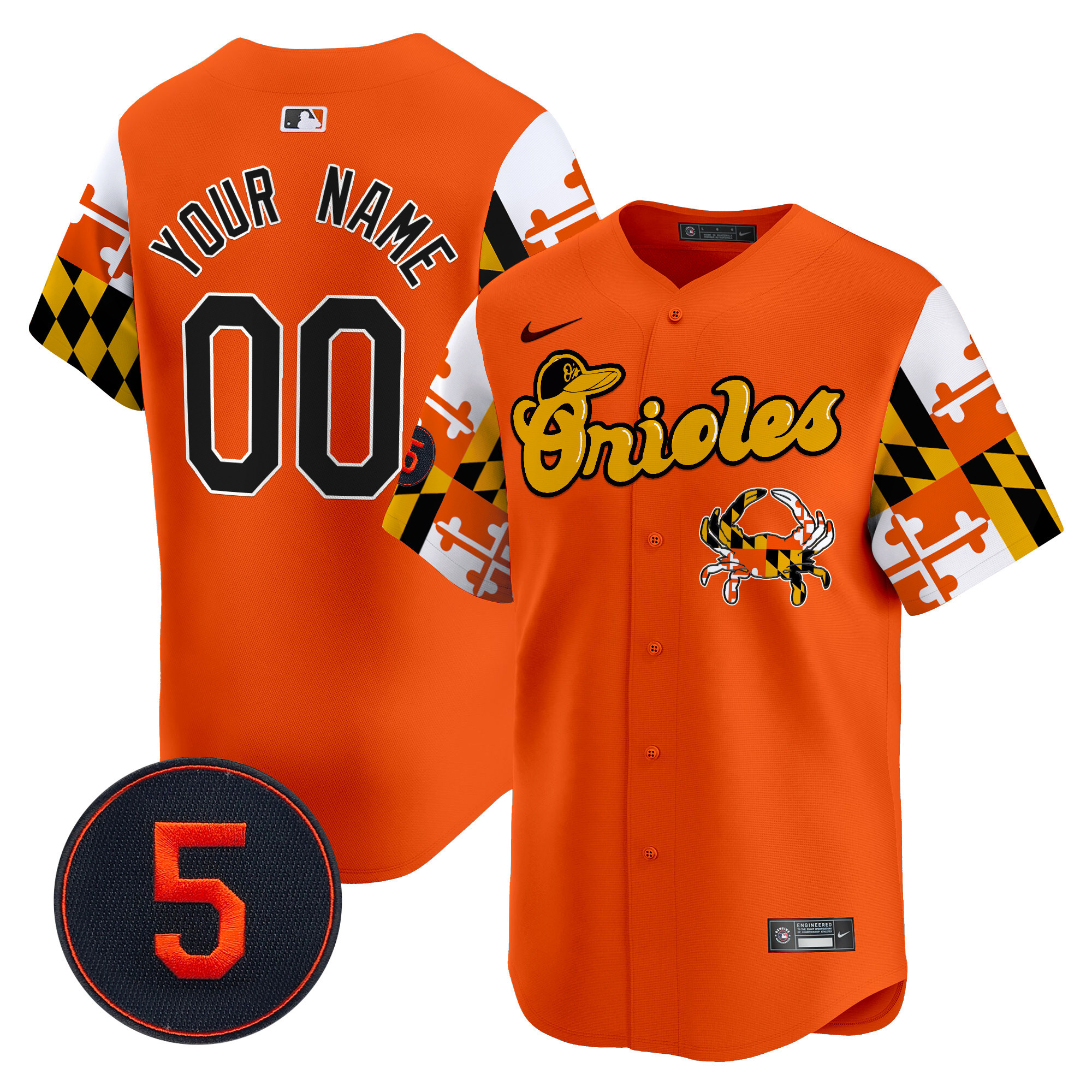 Men Baltimore Orioles Robinson Patch Vapor Premier Limited Custom Orange Jersey V7 - All Stitched
