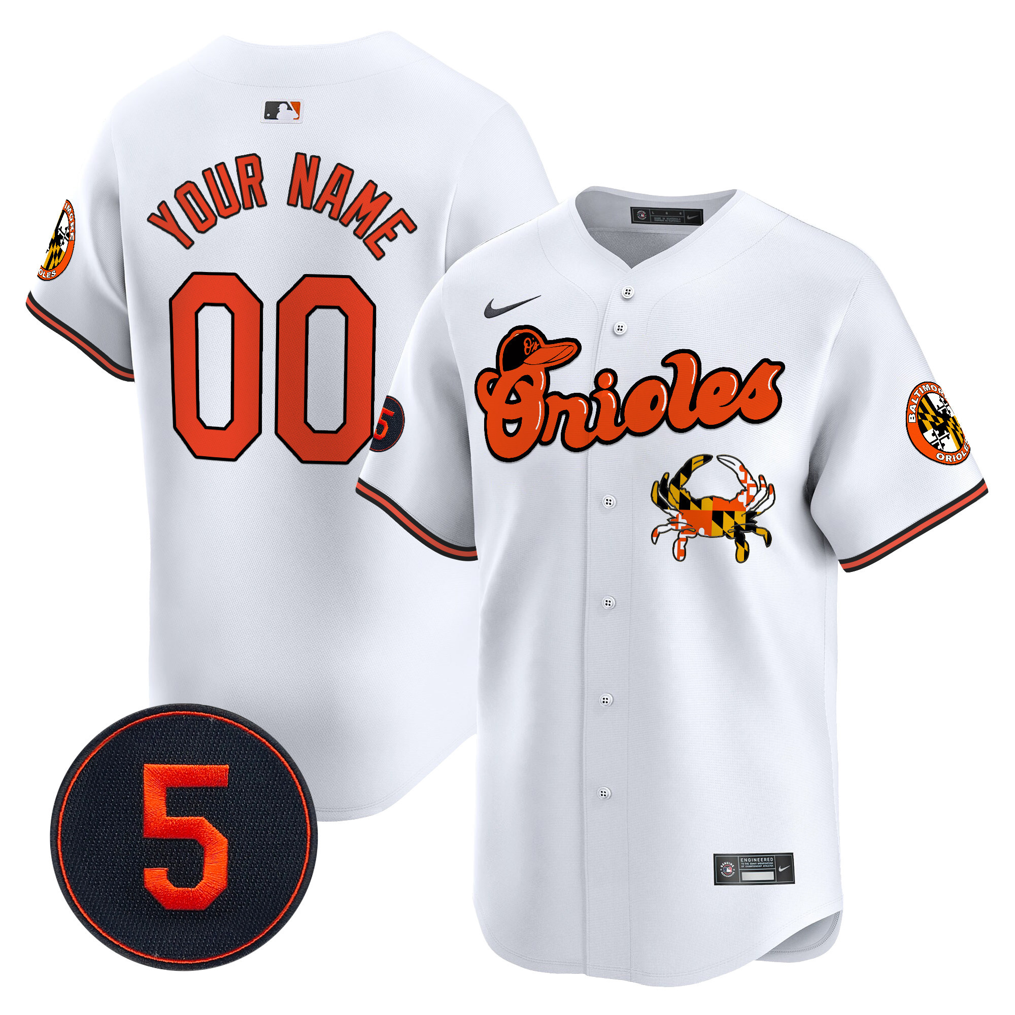 Men Baltimore Orioles Robinson Patch Vapor Premier Limited Custom White Jersey V6 - All Stitched