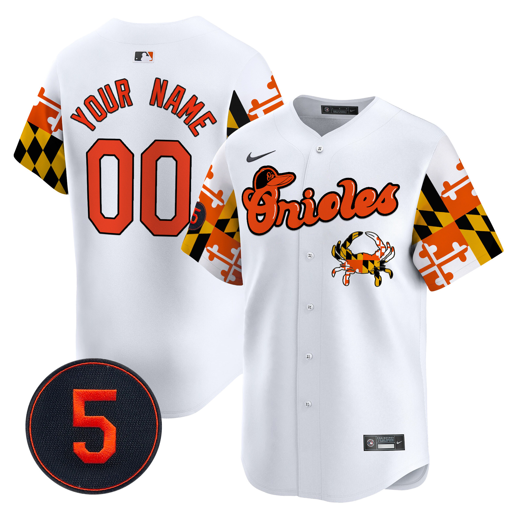 Men Baltimore Orioles Robinson Patch Vapor Premier Limited Custom White Jersey V7 - All Stitched