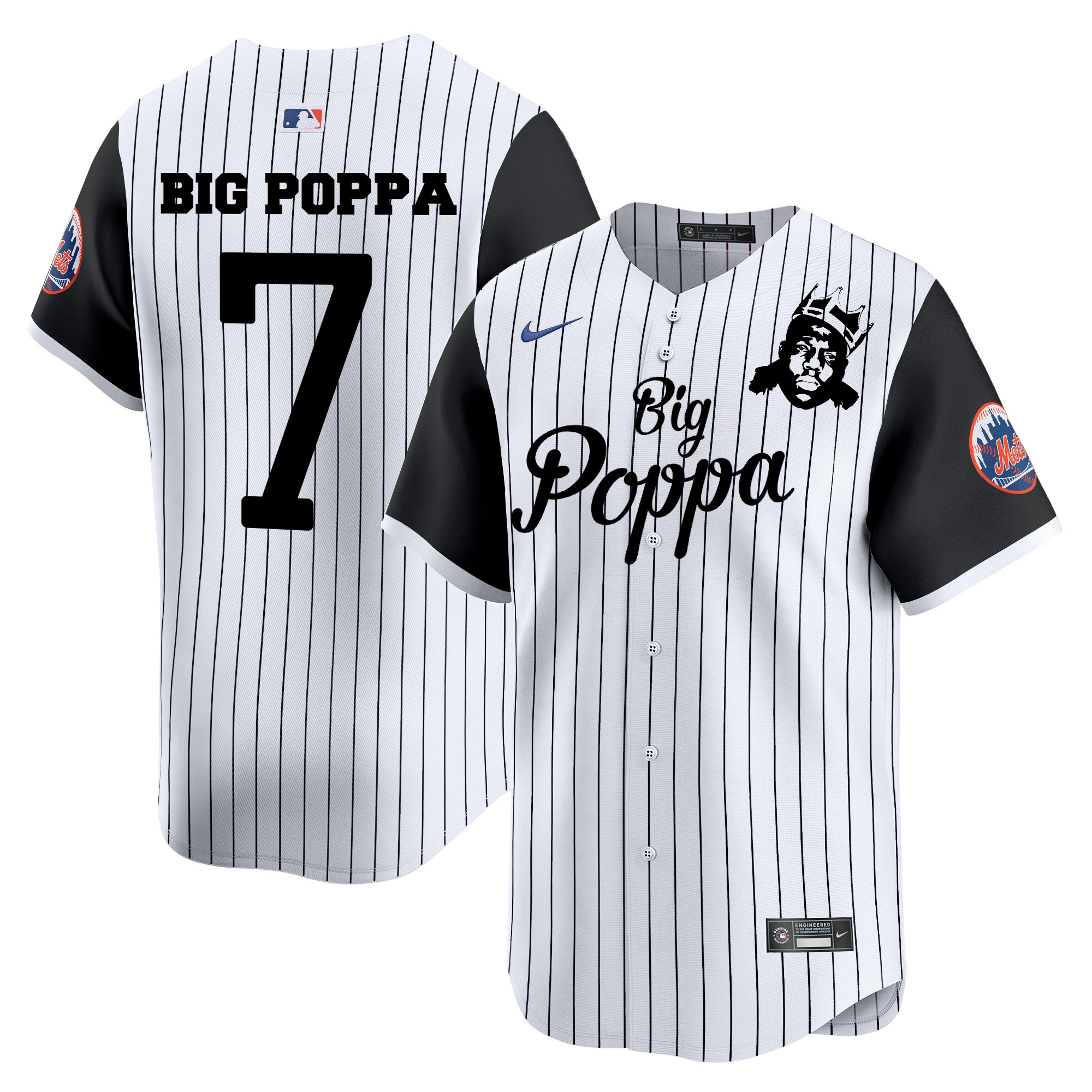 Men Big Poppa New York Mets Biggie Smalls Vapor Premier Limited Jersey - Printed