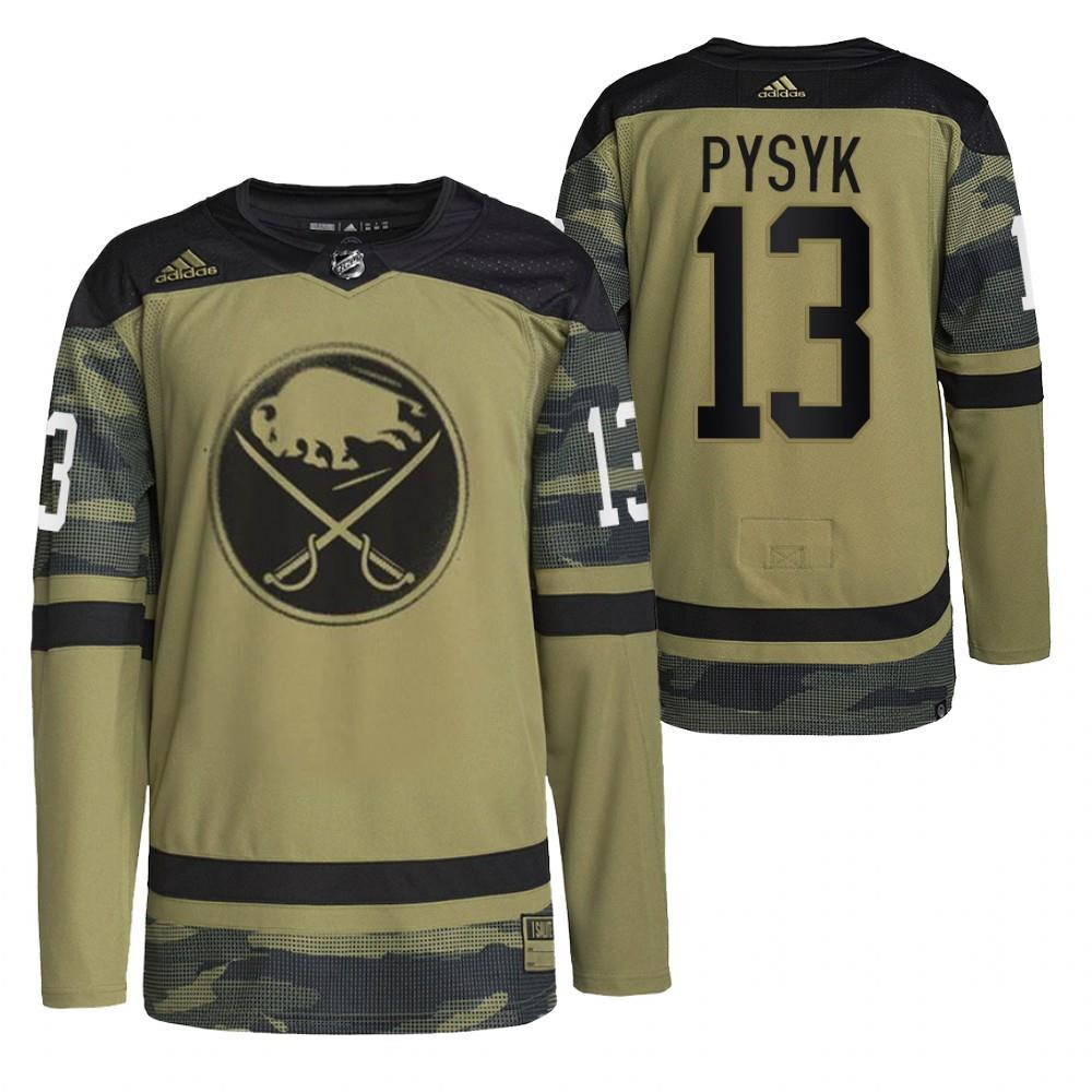 Men Buffalo Sabres Mark Pysyk 2022 Military Appreciation Night Camo 13 Stitched Jersey Primegreen Stitched Jersey