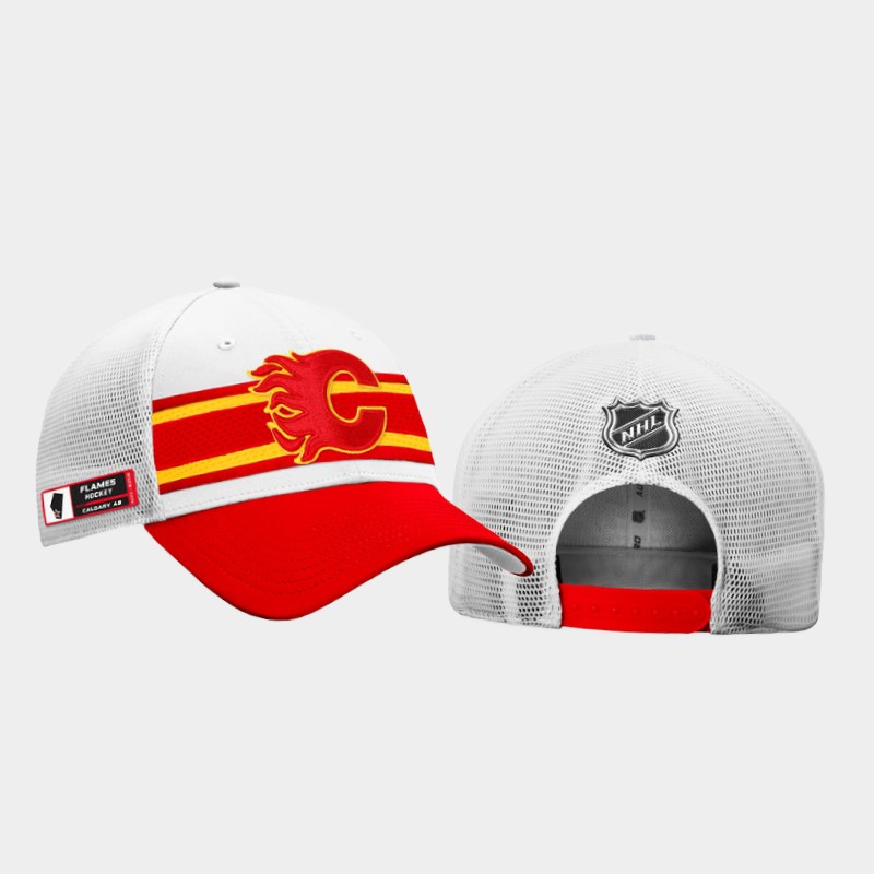 Men Calgary Flames Pro Snapback On Stage 2021 NHL Draft White Hat