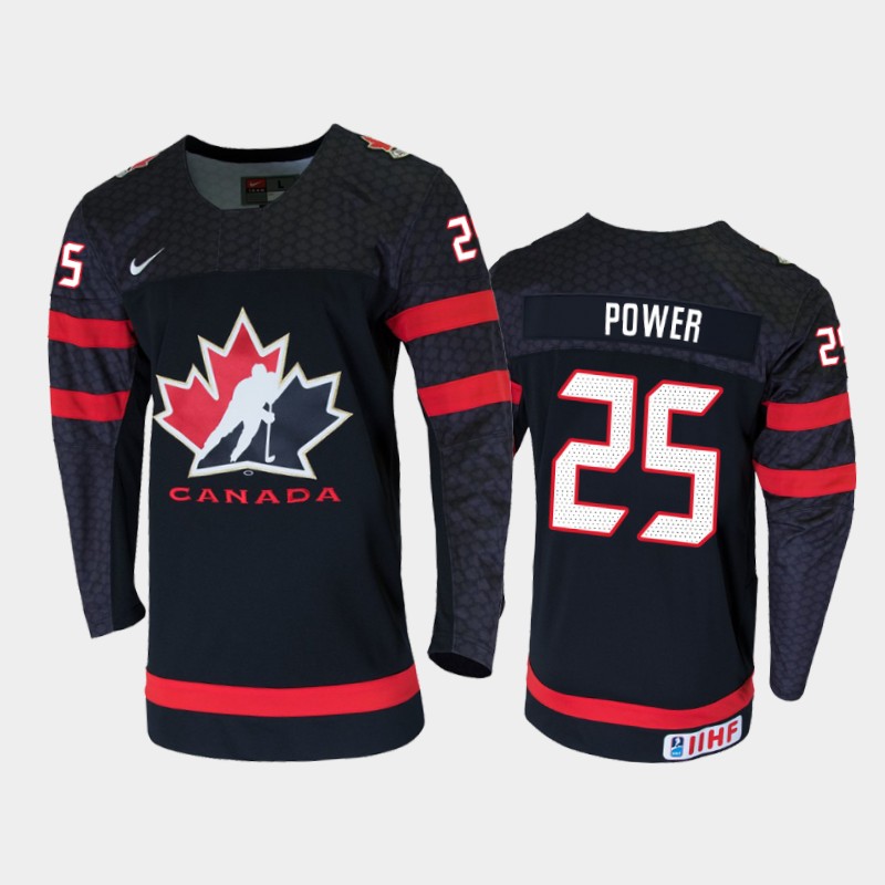Men Canada Team 2021 IIHF World Champions Owen Power #25 Black Jersey