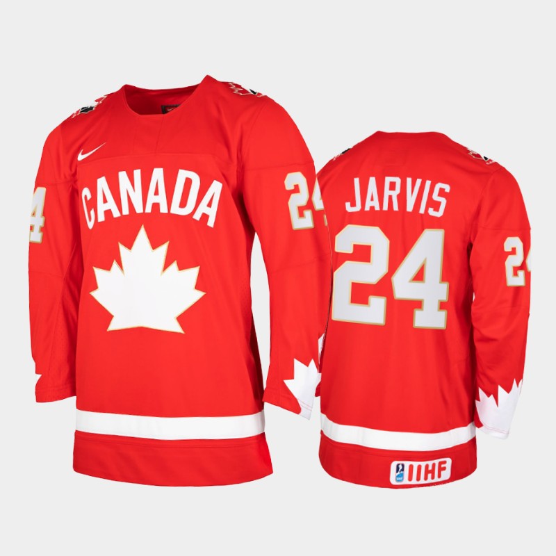 Men Canada Team 2021 IIHF World Junior Championship Seth Jarvis #24 Heritage Limited Red Jersey