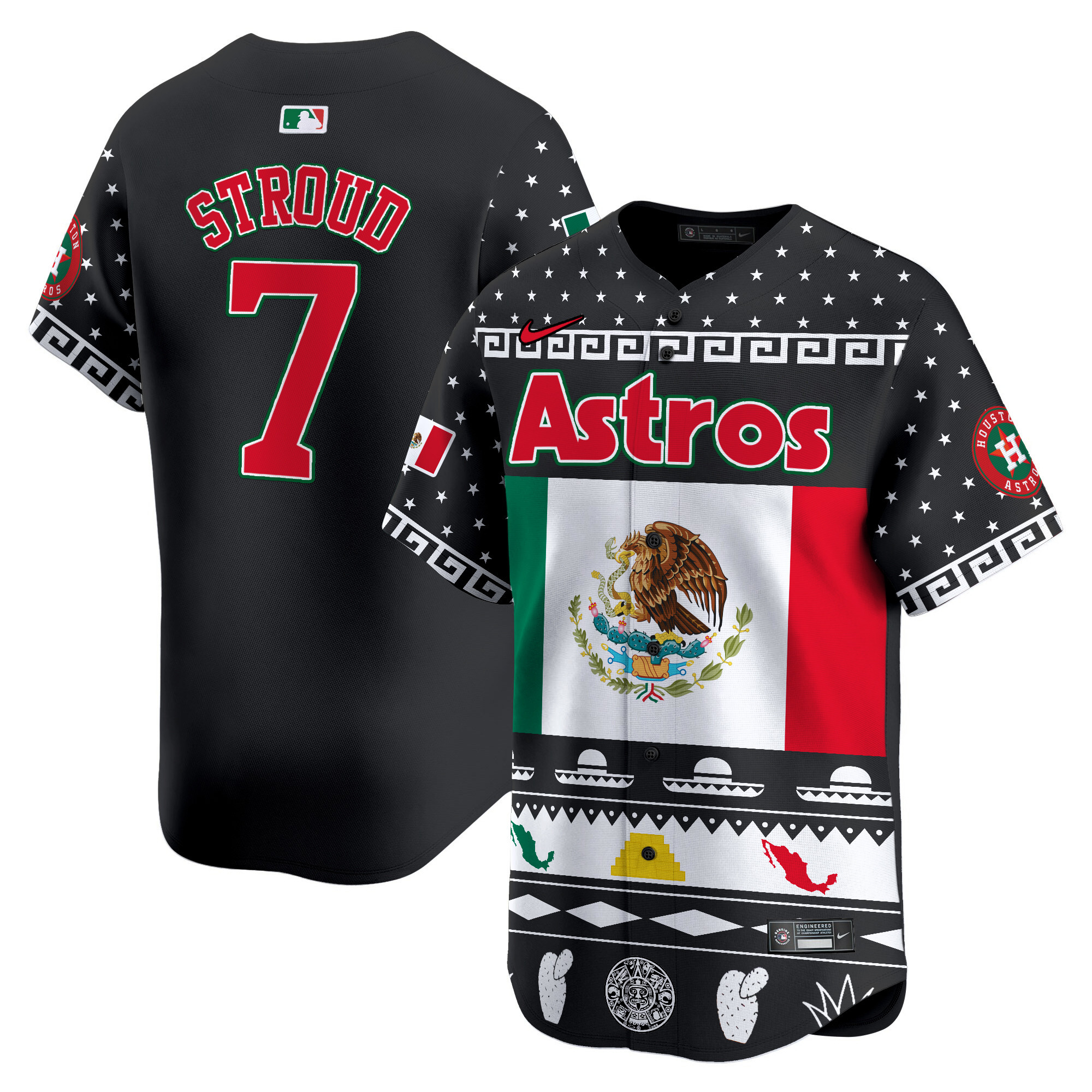 Men CJ Stroud Houston Astros Mexico Aztec Vapor Premier Limited Jersey V2 - Printed