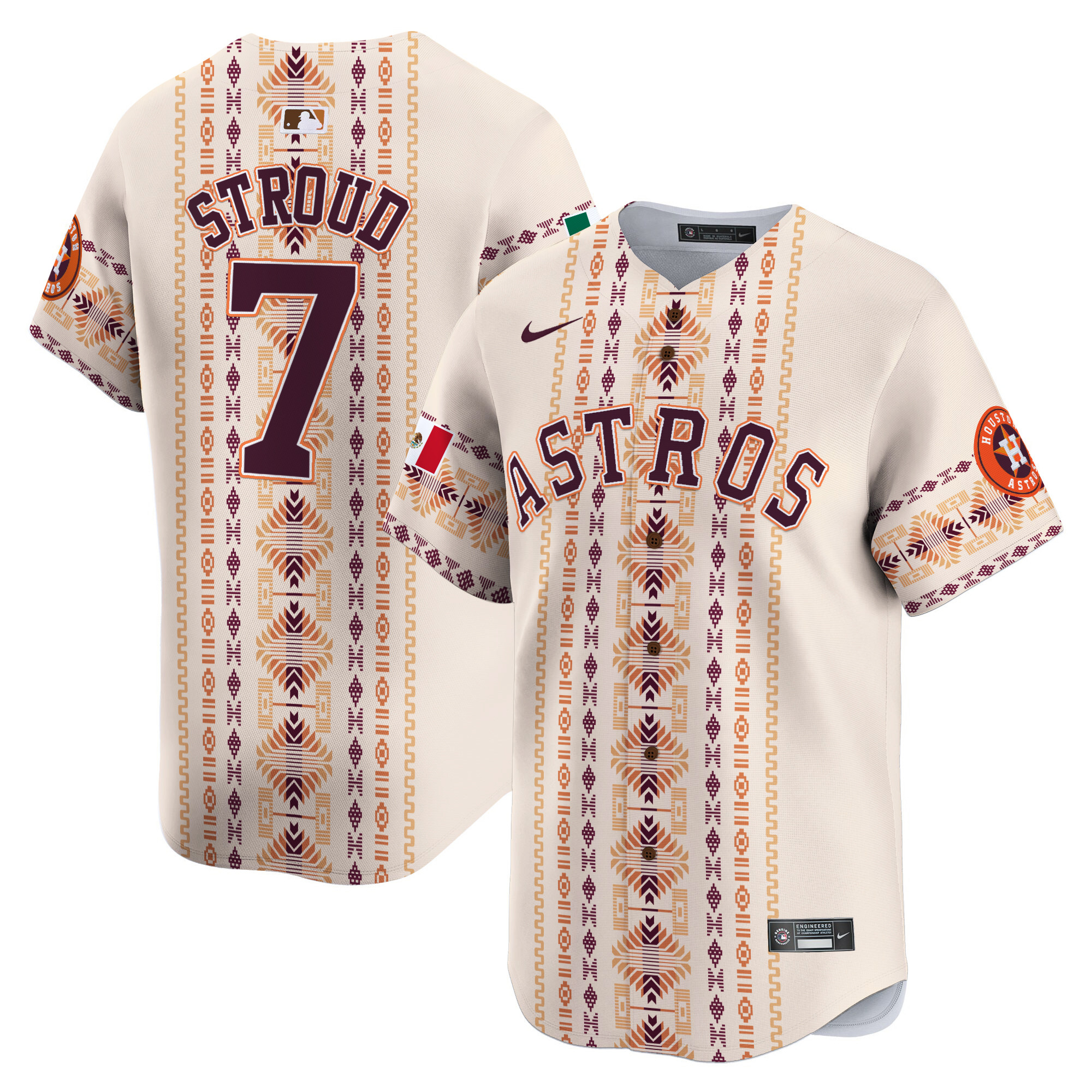 Men CJ Stroud Houston Astros Mexico Traditional Style Vapor Premier Limited Jersey - Printed