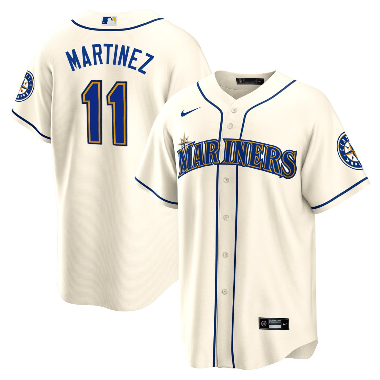 Men Edgar Martinez Seattle Mariners Cream Cream Jersey - All Stitched