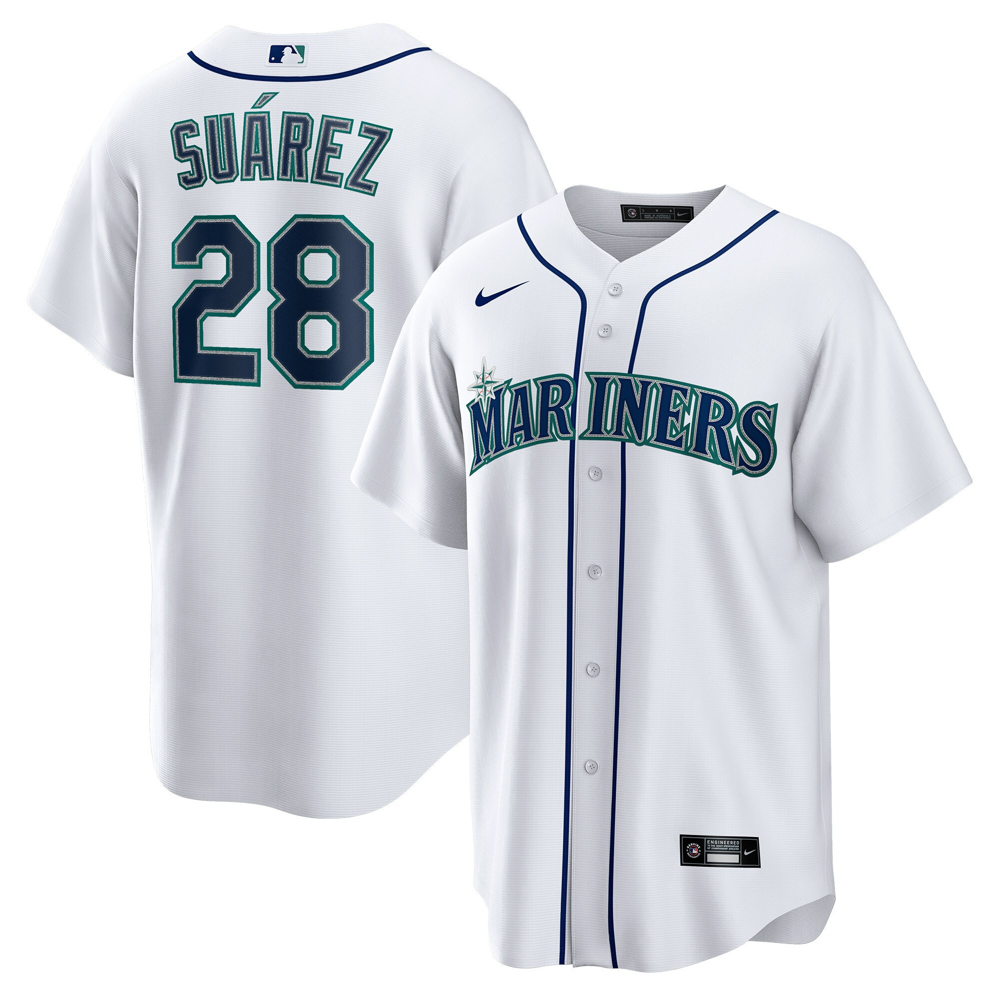 Men Eugenio Su·rez Seattle Mariners Cool Base Jersey - White - All Stitched
