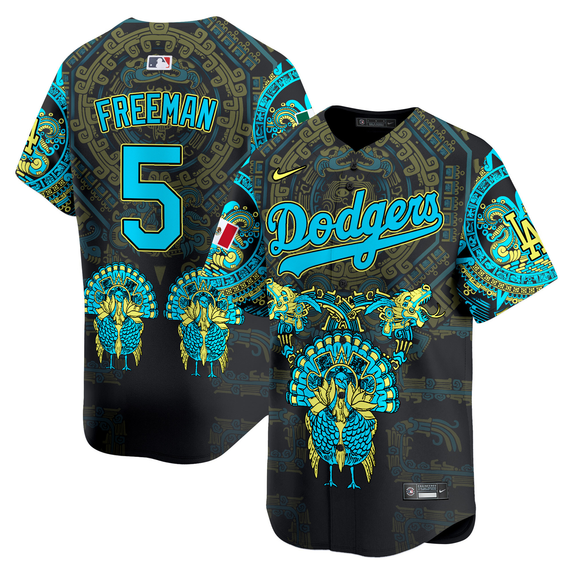 Men Freddie Freeman Los Angeles Dodgers Mexico Aztec Vapor Premier Limited Jersey - Printed