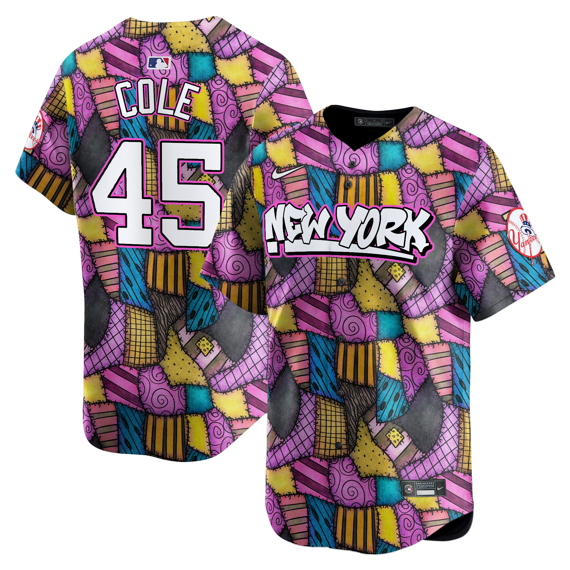 Men Gerrit Cole New York Yankees Patchwork Scraps Style Vapor Premier Limited Jersey - Printed