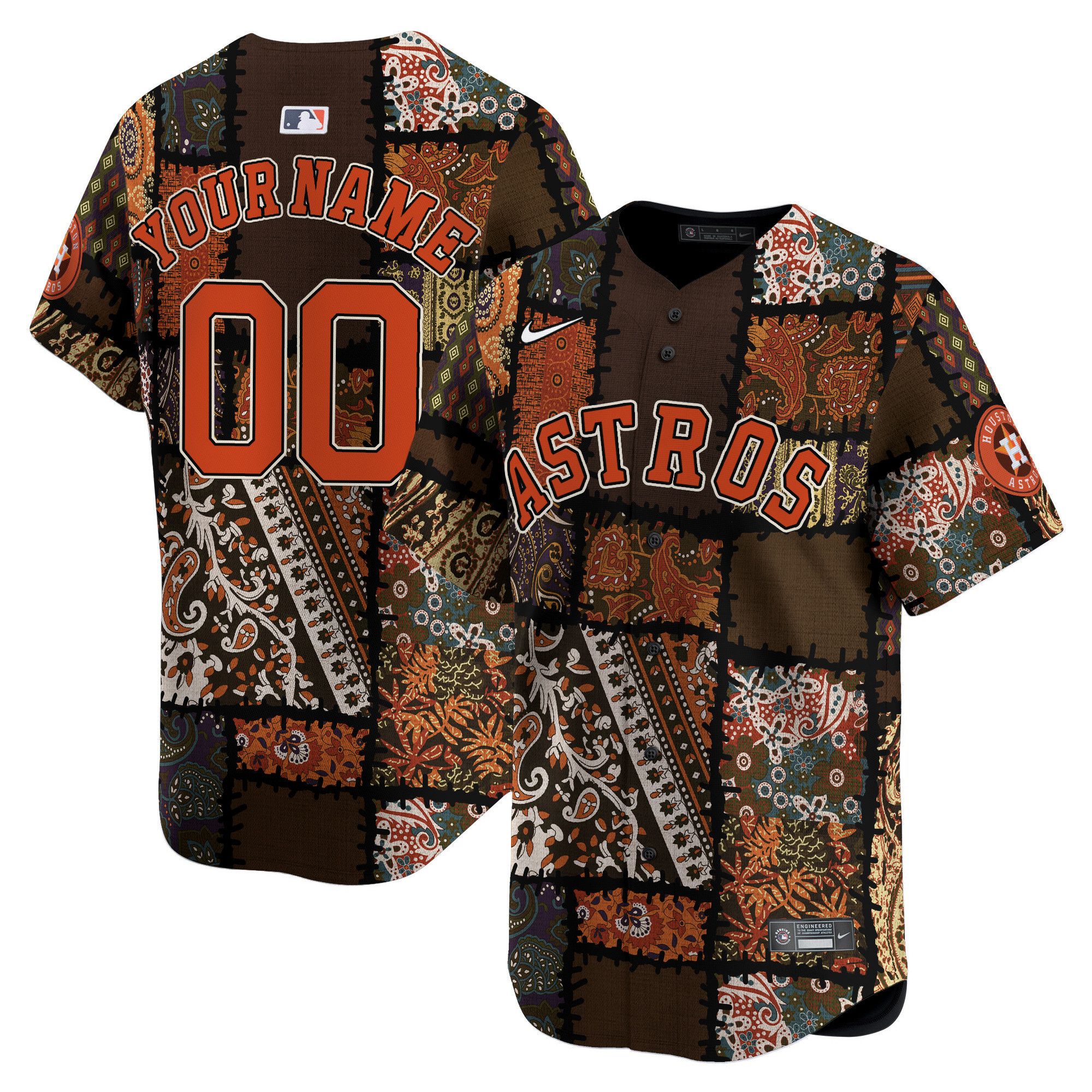 Men Houston Astros Hippie Vapor Premier Limited Custom Black Jersey - Printed