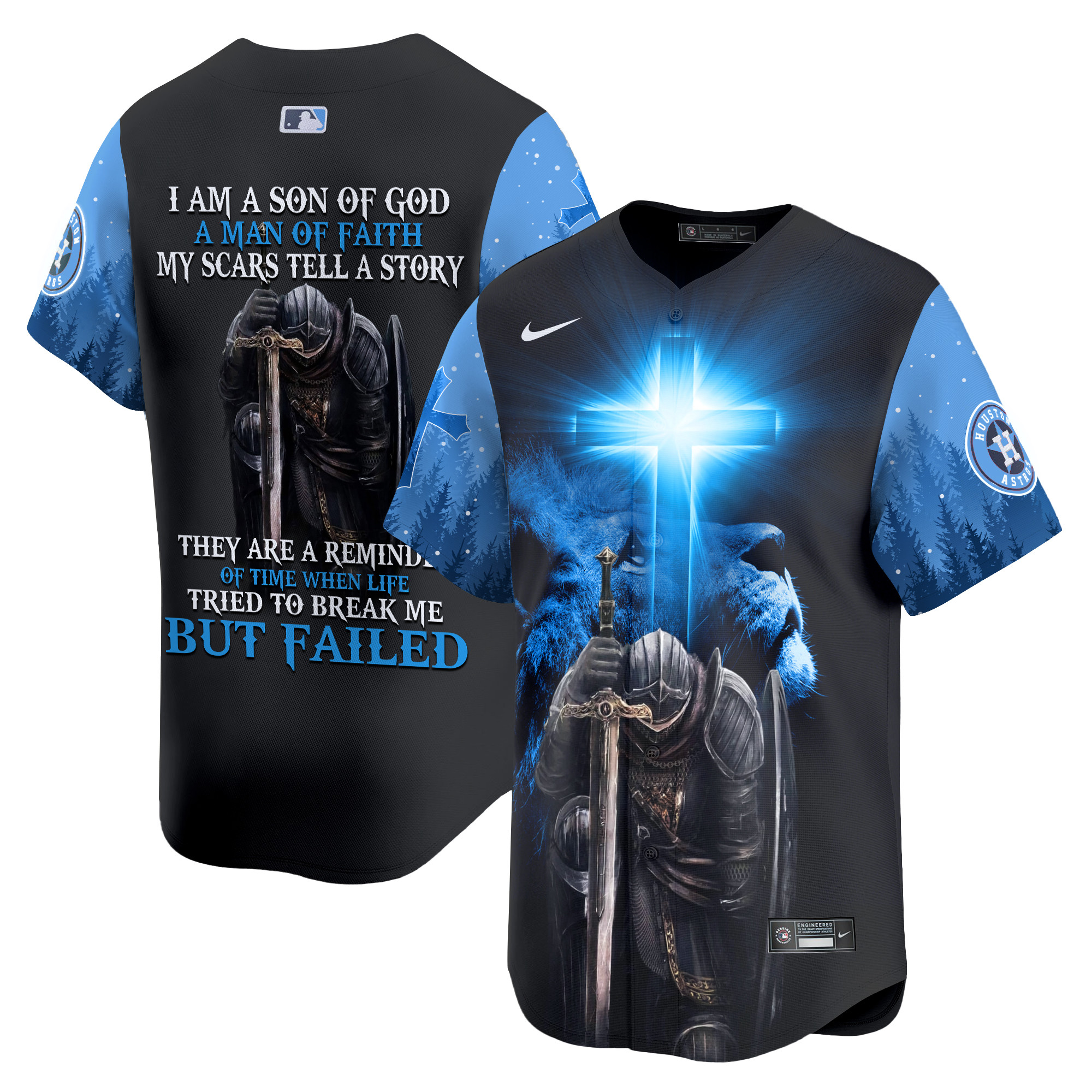 Men Houston Astros I Am A Son Of God Vapor Premier Limited Jersey - Printed